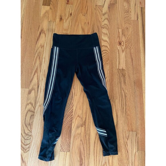 Athleta Small Side Stripe Salutation 7/8 Tight Black White Mesh Piecing Yoga - Picture 3 of 5